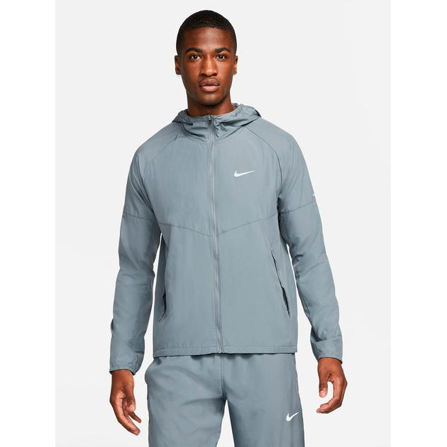 Nike Спортивна вітровка чоловіча  M Nk Rpl Miler Jkt DD4746-084 S Сіра (195242189993) - зображення 1