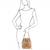 Tuscany Leather Сумка на зав'язках жіноча сіра шкіряна  bucket bag TL142146 - зображення 2