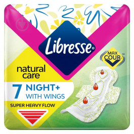   Libresse Гігієнічні прокладки  Natural care Maxi Night 7 шт (7322540611236)