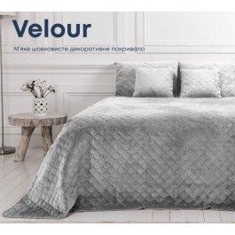   ТЕП Покривало  Velour (Велюр) 150х210 Світло-сіре Ромб круглий (4-00515-22424)