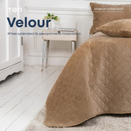   ТЕП Покривало  Velour (Велюр) 150х210 Золотий беж Ромб круглий (4-00515-22470)