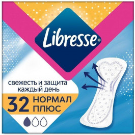   Libresse Ежедневные гигиенические прокладки  Dailyfresh Normal Plus 32 шт (7322540757163)