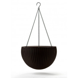   Keter Горшок для растений Rattan Hanging Sphere с цепочкой Коричневий (7290106924567)