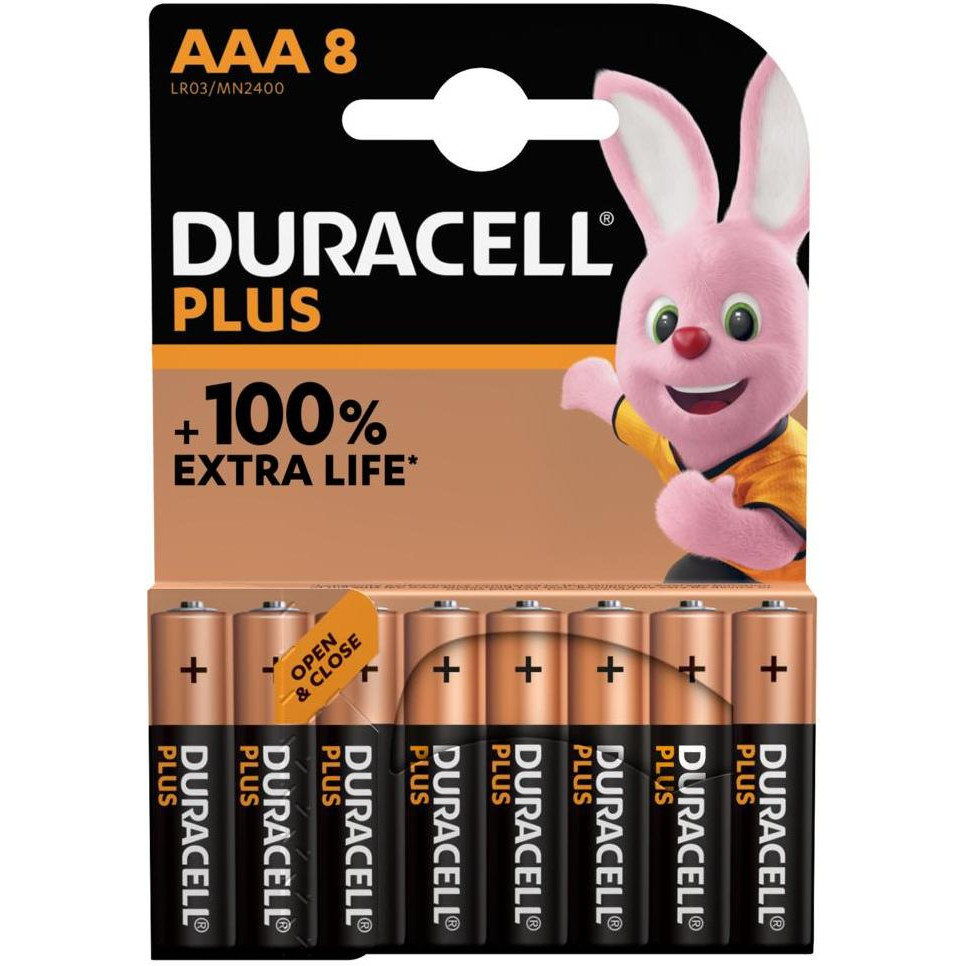 Duracell AAA bat Alkaline 8шт Plus 5000394141179 - зображення 1