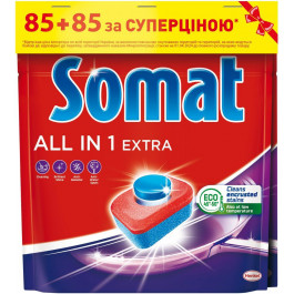   Somat Таблетки для посудомийної машини  All in 1 Extra Duo 85+85 шт (9000101820676)