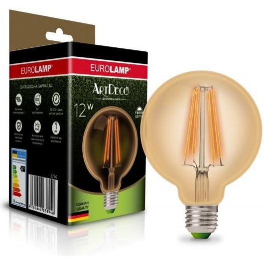 EUROLAMP LED Deco Filament G95 12W E27 2700K (LED-G95-12273(Amber)) - зображення 1