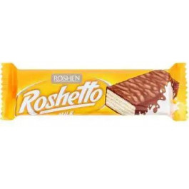   Roshen Вафлі  Roshetto Молочний шоколад глазуровані 34 г (4823077633522)