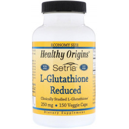   Healthy Origins Глутатион, L-Glutathione, , Setria, пониженный, 250 мг, 150 кап. (HOG-41334)