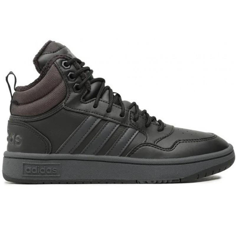 Adidas Кеди hoops 3.0 mid wtr cblack/carbon/ftwwht (GW6421) 8.5 Чорний - зображення 1