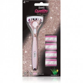   Wilkinson Sword Quattro for Women Rose Gold жіночий пристрій для гоління Змінні картриджі 4 шт