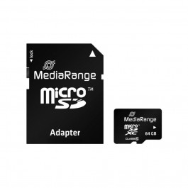   MediaRange 64 GB microSDXC Class 10 + SD Adapter MR955