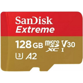   SanDisk 128 GB microSDXC UHS-I U3 V30 A2 Extreme (SDSQXAA-128G-GN6MA)