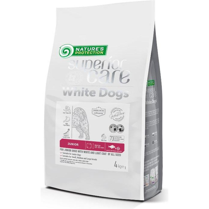 Nature's Protection Superior Care White Dogs White Fish Junior All Sizes 4 кг (NPSC47594) - зображення 1