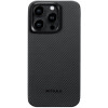 Pitaka MagEZ Case 4 Twill 600D Black/Grey for iPhone 15 Pro (KI1501PA) - зображення 1