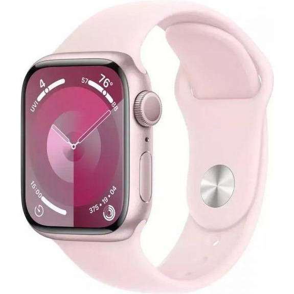 Apple Watch Series 9 GPS 45mm Pink Aluminum Case w. Light Pink Sport Band - M/L (MR9H3) - зображення 1