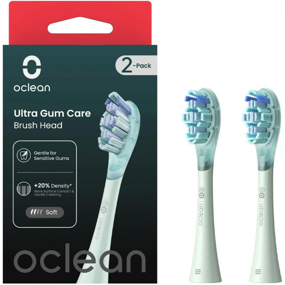 Oclean Brush Head Ultra Gum care 2-pack Green (6970810553536) - зображення 1