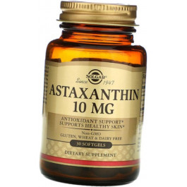   Solgar Астаксантин, Astaxanthin, 10 мг, 30 гелевых капсул (SOL36204)