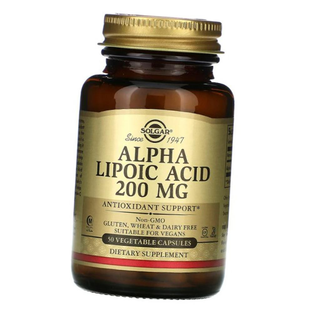 Solgar Alpha Lipoic Acid 200 mg 50 Vegetable Capsules (SOL-00058) - зображення 1