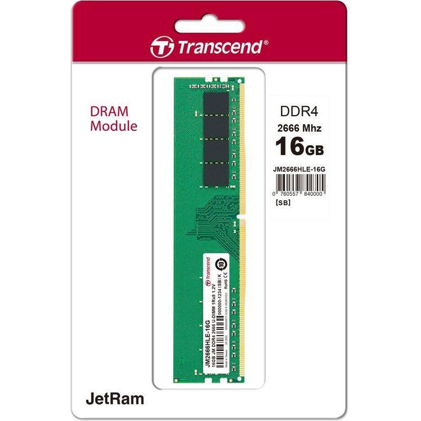 Transcend 16 GB SO-DIMM DDR4 2666 MHz (JM2666HLE-16G) - зображення 1