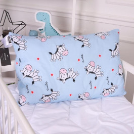   MirSon Подушка антиалергенна  Kids Time 20-0037 Cute blue zebra 50x70 см EcoSilk Середня (2200009669248)