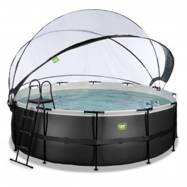   EXIT Black Leather Pool 427x122cm + sand filter pump, canopy, heat pump / black (30.67.14.20)