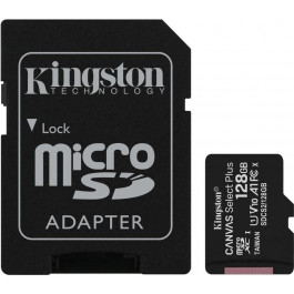   Kingston 128 GB microSDXC Class 10 UHS-I Canvas Select Plus + SD Adapter SDCS2/128GB