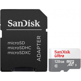   SanDisk 128 GB microSDHC UHS-I Ultra + SD adapter SDSQUNR-128G-GN3MA