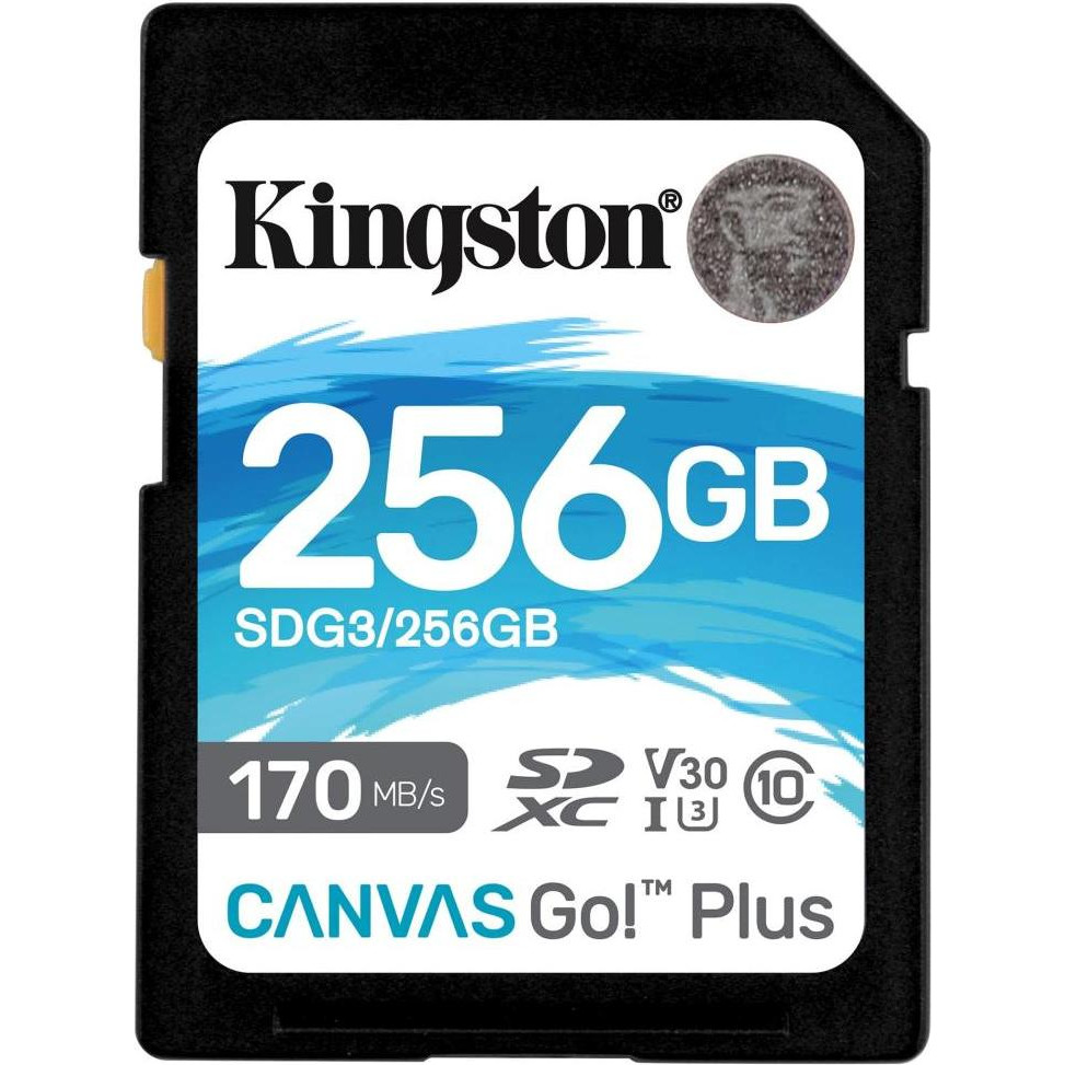 Kingston 256 GB SDXC class 10 UHS-I U3 Canvas Go! Plus SDG3/256GB - зображення 1