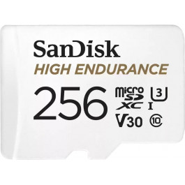   SanDisk 256 GB microSDXC High Endurance UHS-I U3 V30 + SD adapter SDSQQNR-256G-GN6IA