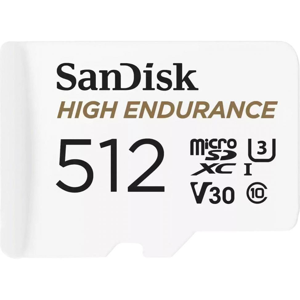 SanDisk 512 GB microSDXC High Endurance UHS-I U3 V30 + SD adapter (SDSQQNR-512G-GN6IA) - зображення 1