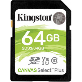   Kingston 64 GB SDXC Class 10 UHS-I Canvas Select Plus SDS2/64GB