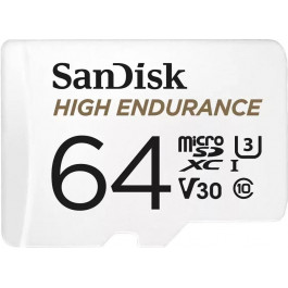   SanDisk 64 GB microSDXC High Endurance UHS-I U3 V30 + SD adapter SDSQQNR-064G-GN6IA