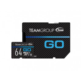   TEAM 64 GB microSDXC UHS-I U3 V30 GO + SD Adapter TGUSDX64GU303