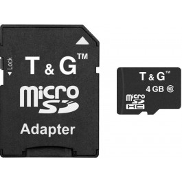   T&G 4 GB microSDHC Class 10 + SD-adapter (TG-4GBSDCL10-01)