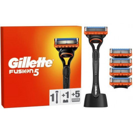   Gillette Станок для гоління чоловічий  Fusion5 з 5 змінними картриджами + підставка