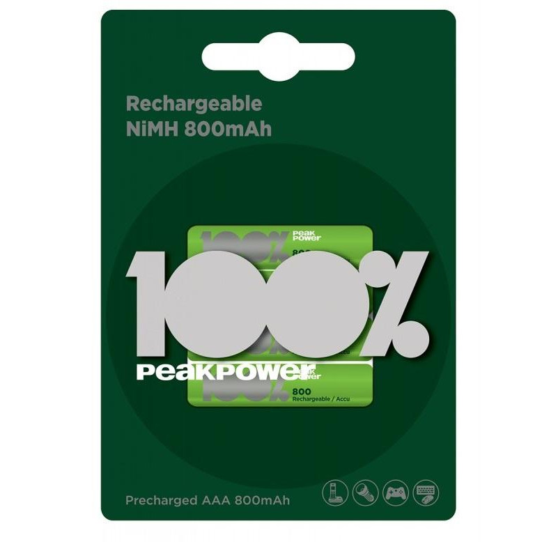 GP Batteries AAA 800mAh NiMh 4шт Peak Power (80AAAHC-UC4) - зображення 1