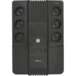   Trust Maxxon 800VA UPS with 6 standard wall power outlets BLACK 23326