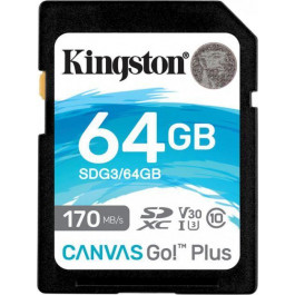   Kingston 64 GB SDXC class 10 UHS-I U3 Canvas Go! Plus SDG3/64GB