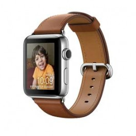   Apple Watch Series 2 42mm Stainless Steel Case with Saddle Brown Classic Buckle Band (MNPV2)