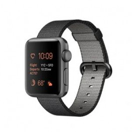   Apple Watch Series 2 38mm Space Gray Aluminum Case with Black Woven Nylon Sport Band (MP052)