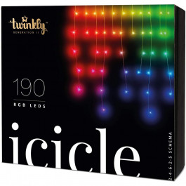   Twinkly Smart LED Icicle RGB 190 BT+WiFi Gen II IP44 кабель прозрачный (TWI190STP-TEU)