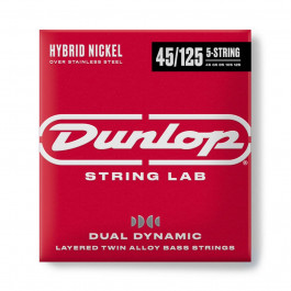   Dunlop DBHYN45125 DUAL DYNAMIC LAYERED TWIN ALLOY HYBRID WOUND NICKEL BASS STRINGS 45-125 5-STRING