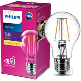   Philips LEDClassic FIL E27 6-60W 830 230V A60 ND (929001974508)