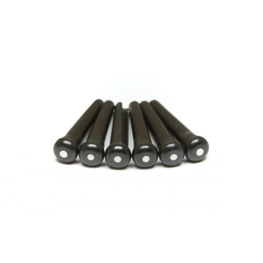 Graph Tech PP-2122-00 TUSQ Bridge Pins Martin Style 2mm Black / White Dot (6 Pcs) - зображення 1