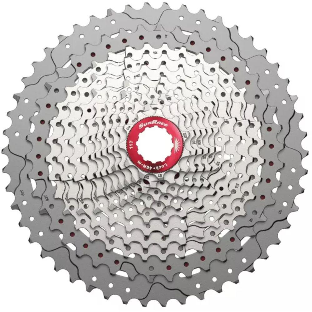 Sun Race Касета інд. 12-k 11-51T  MZ800 MTB алюмінієвий павук, Metallic Silver - зображення 1