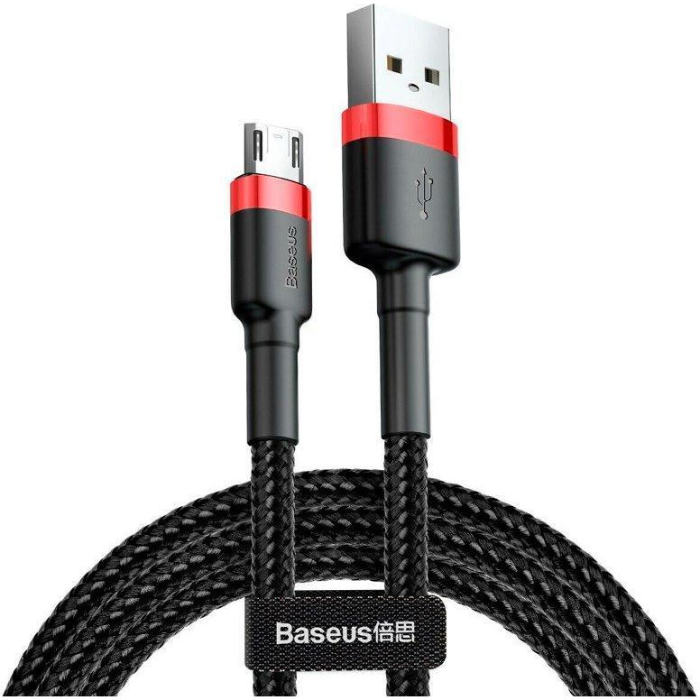 Baseus Cafule Cable USB For Micro 2.4A 2M Red+Black (CAMKLF-C91) - зображення 1