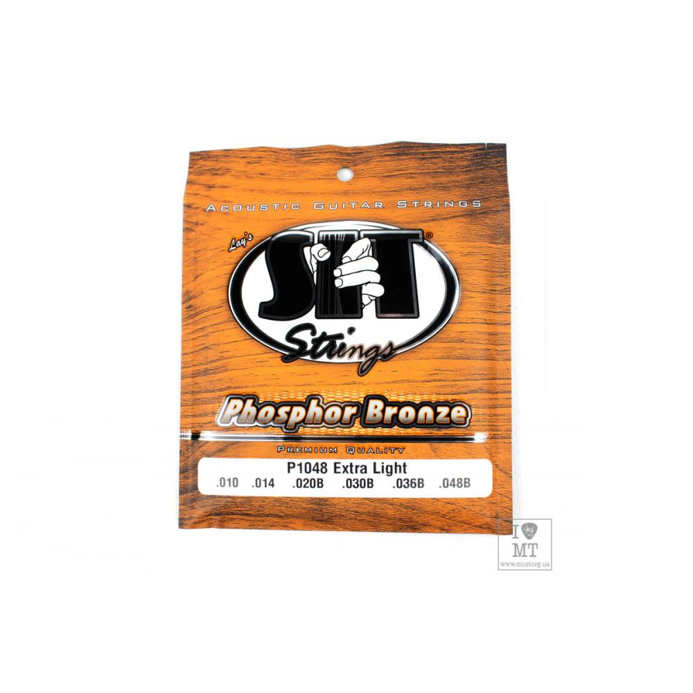 SIT strings SIT P1048 Extra Light Phosphor Bronze Acoustic Guitar Strings 10/48 - зображення 1