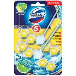   Domestos Сменный туалетный блок для унитаза Power 5 Свежесть Лайма 2 х 55 г (8710447326039)