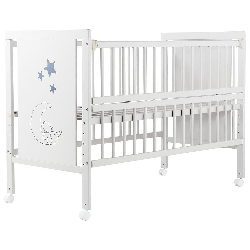 Babyroom Медвежонок M-01 откидной бок, колеса бук белый (624460) - зображення 1