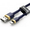 Baseus cafule Cable USB For iP 1.5A 2m Gold+Blue (CALKLF-CV3) - зображення 1